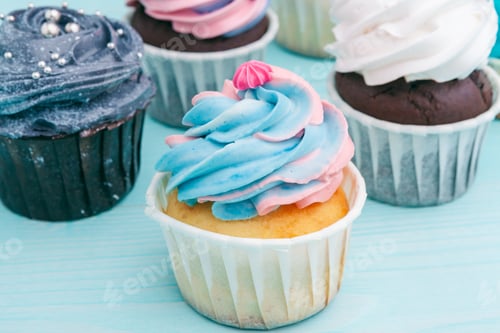 Preview: Delicious Assortment of Beautiful Cupcakes close up