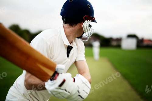Preview: Cricketer on the field in action