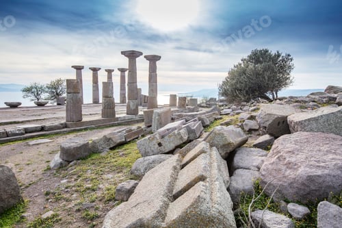 Preview: The Temple of Athena ruin in Assos Ancient City. Canakkale, Turkey.