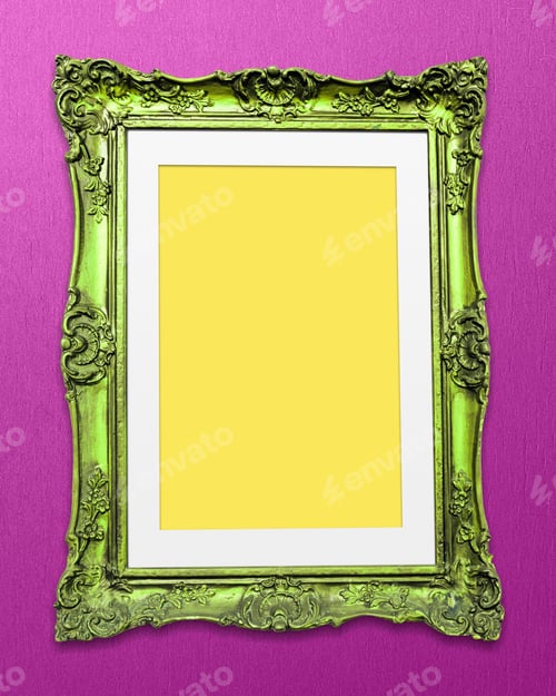 Preview: Green blank frame mockup