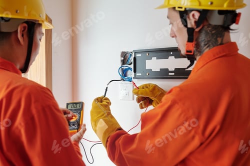 Preview: Electricians Testing Electrical Wires