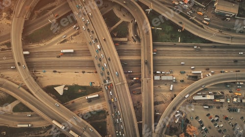 Preview: Epic city highway car traffic system aerial view