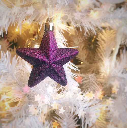 Preview: Purple star Christmas tree decoration