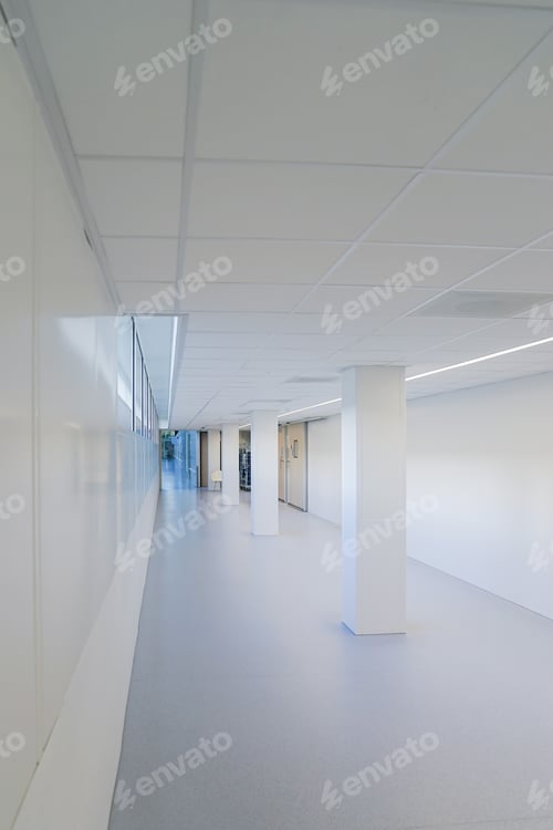 Preview: a hallway in a hospital Corridor of an empty modern Holland hospital