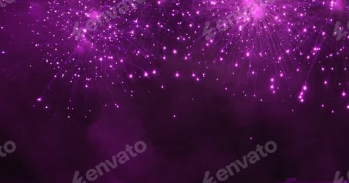 Visualização: Fogos de artifício comemoram aniversário, feliz ano novo de 2025, festival de férias de 4 de julho