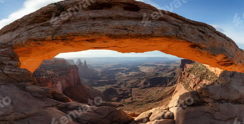 Preview: Scenic American Landscape and Red Rock Mountains in Desert Canyon.