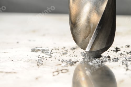 Preview: Close-up metal drilling process