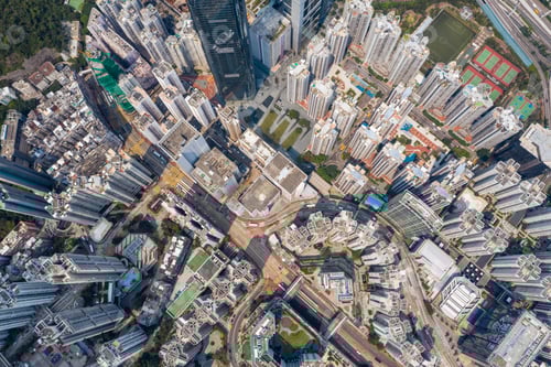 Preview: Quarry bay, Hong Kong 19 March 2019: Drone fly over Hong Kong downtown city