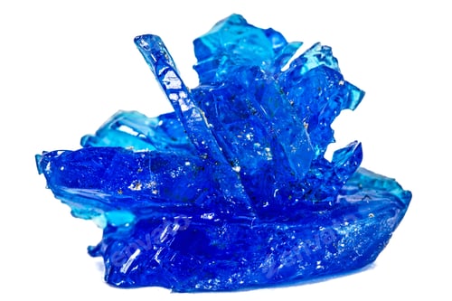 Preview: Blue crystals of vitriol, Copper sulfate, isolated on white background