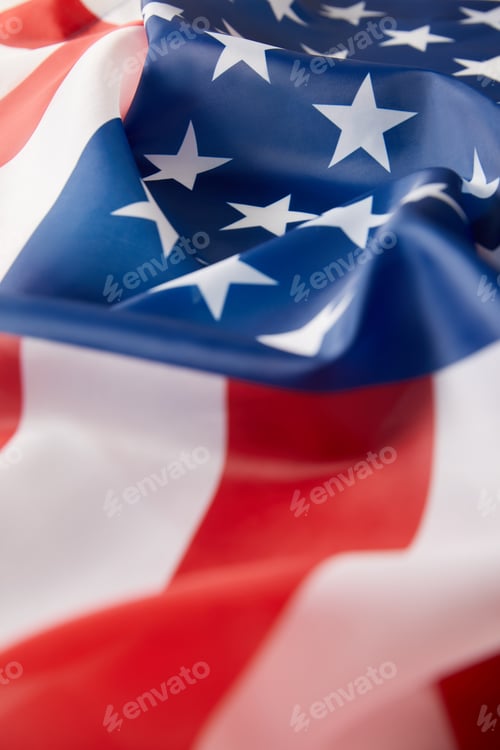 Preview: Abstract American Flag Close-Up: Patriotic Colors and Texture