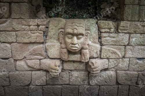 Preview: Carved detail at Mayan Ruins - Copan Archaeological Site, Honduras