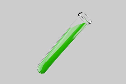 Vista previa: Tubo de ensayo de vidrio, líquido verde