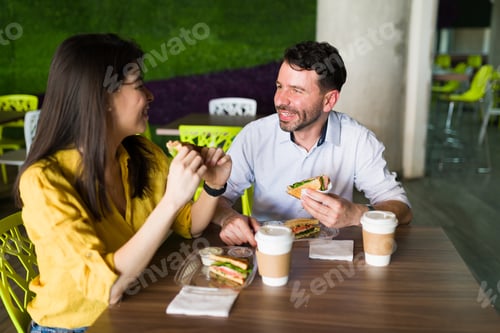 Preview: Attractive couple talking about positive good news