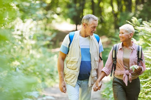 Preview: Mature couple hiking outdoors