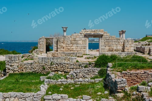 Preview: Basilica Structure. Old Ruins Of A Brick- Stone Walls Of The Ancient City. National Archaeological