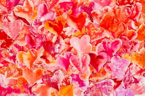Preview: Red heart valentine day abstract background.