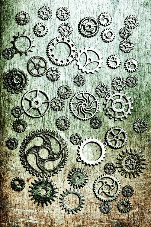 Preview: steampunk mechanical cogs gears wheels