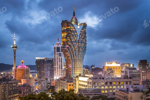 Preview: Macau, China City Skyline.