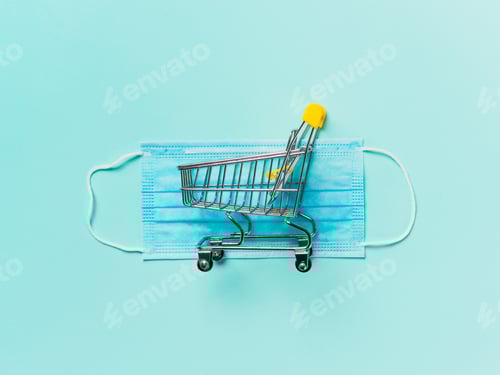 Preview: Shopping Cart on Mask for Safe Online Purchases