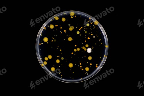 Preview: Bacterial colonies emerged on agar plate