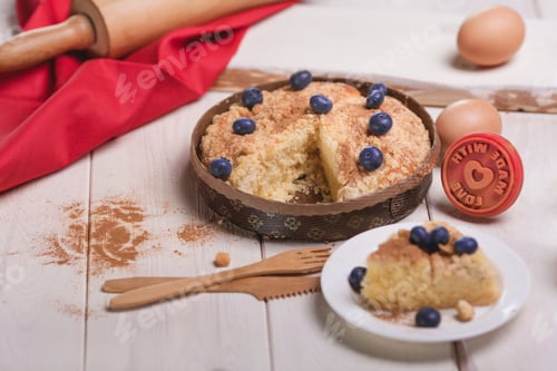Preview: Sweet blueberry pie with cinnamon
