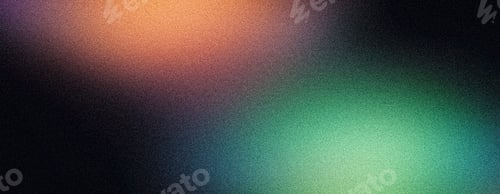 Preview: Grainy gradient background green orange abstract shape black backdrop dark banner poster design