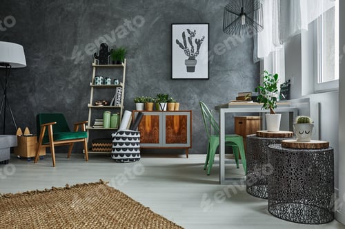 Preview: Room with grey wall stucco