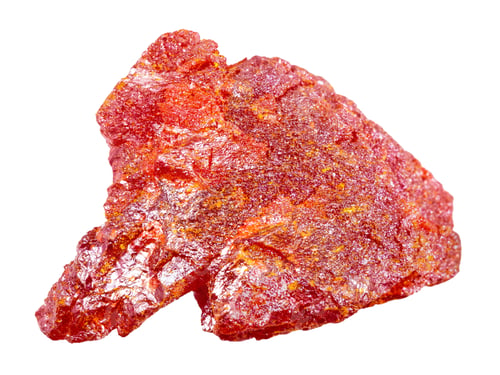 Preview: raw realgar mineral isolated on white