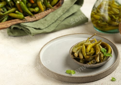 Preview: spicy pickled green jalapeno peppers