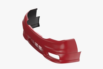 Preview: Red Car Bumper with Mounting Brackets