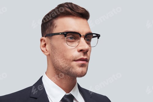 Man Wearing Glasses and Business Attire Studio Shot