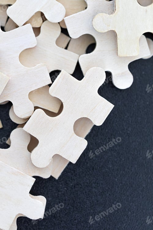 Preview: Top view of Jigsaw puzzle pieces