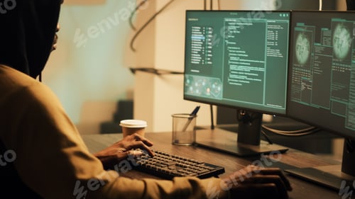 Preview: Young skilled thief doing illegal security breach late at night