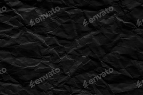 Preview: Crumpled black paper texture background. Wrinkled paper surface.