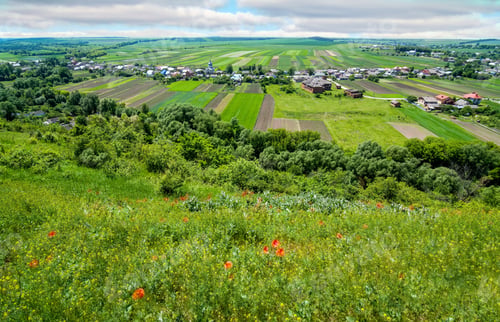 Preview: View from above of the monastery to the neighboring villages of Podgora, Semeniv, Zelenche
