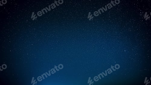Preview: Blue Scenery Background Night Starry Sky Glowing Stars. Scenic Bright Glow Of Sky Stars Galaxy. 4K