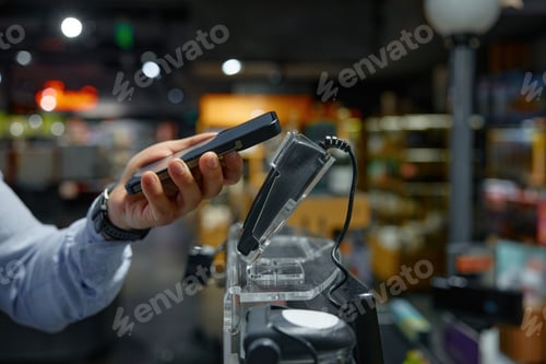 Preview: A person is using a cell phone to successfully scan a barcode