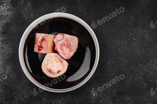 Preview: raw bone food fresh bone marrow healthy eating cooking appetizer meal food snack on the table