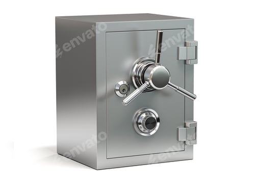 Preview: Bank vault safe isolated on white. Security and protection.