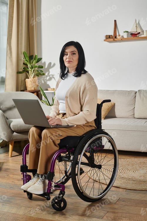 Preview: Woman in a Wheelchair Working From Home