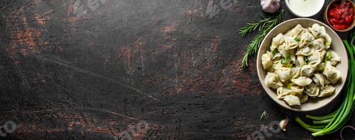 Preview: Dumplings with beef, sour cream and tomato paste.