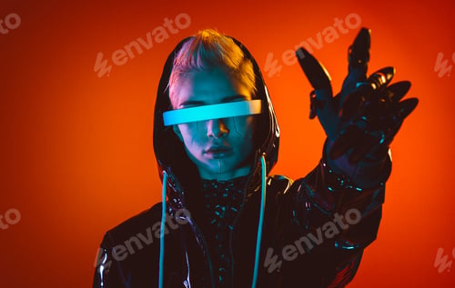 Preview: Representation of a bionic super human with advanced technology parts