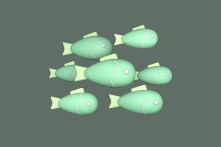 Vista previa: Ilustración 3D de Fish School Sea