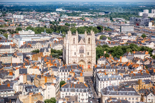 Preview: Aerial view on Nantes city in France