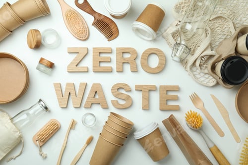 Preview: Eco friendly zero waste concept on white background