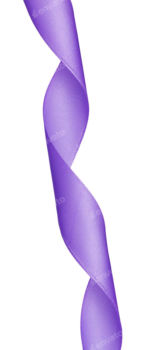 Preview: Purple satin ribbon isolated on white background