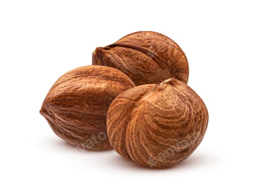 Preview: Hazelnuts isolated on white background