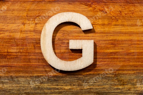 Preview: Wooden letters G on wooden background