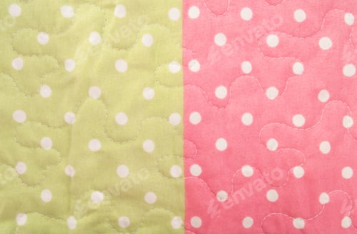Preview: Green and pink polka dot fabric