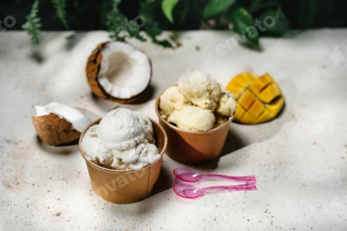 Preview: Vegan coconut and mango ice cream